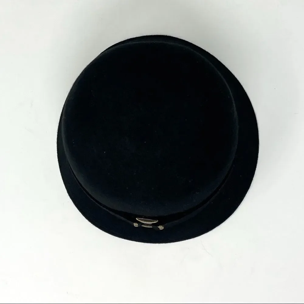 August 100% Wool Black Felt Cloche or Fedora